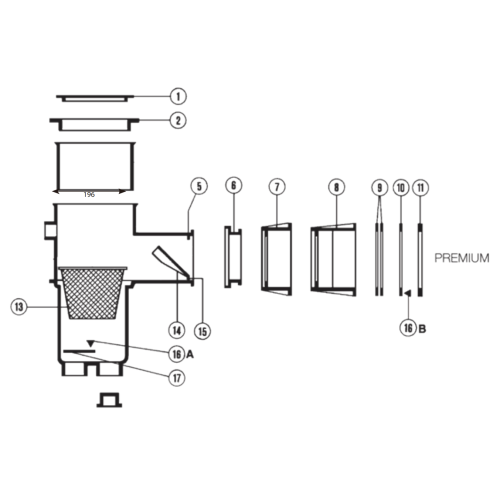 [1] Lid White / Rond deksel Hayward skimmer