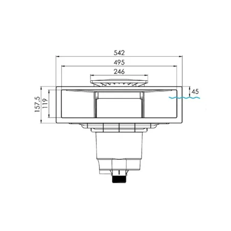 Weltico Design A500 Hoogwaterlijn Skimmer Grijs linerbaden – Zwemco.be