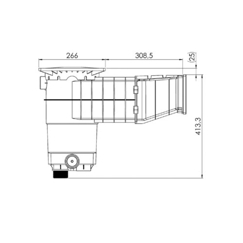 Weltico Design A500 Hoogwaterlijn Skimmer Grijs linerbaden – Zwemco.be