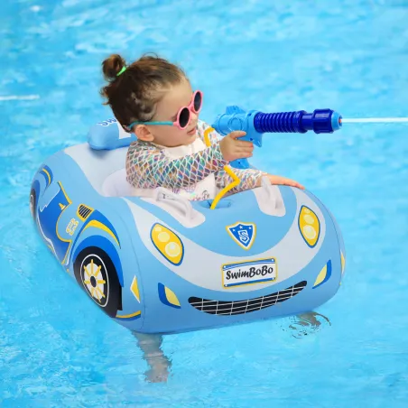 Opblaasbare Raceauto - Met Waterpistool - Blauw – Zwemco.be
