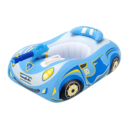 Opblaasbare Raceauto - Met Waterpistool - Blauw