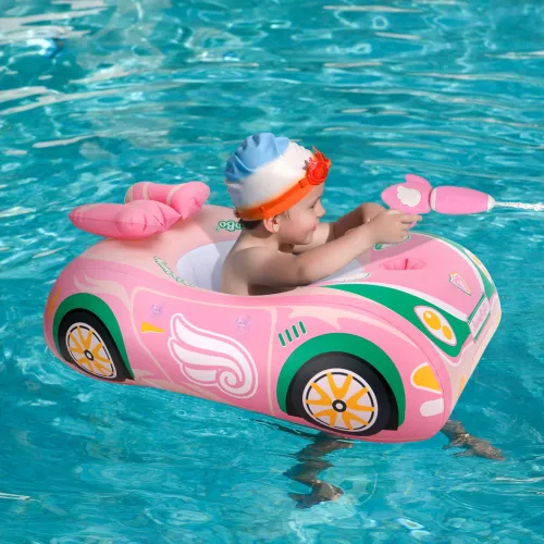 Opblaasbare Raceauto - Met Waterpistool - Roze – Zwemco.be