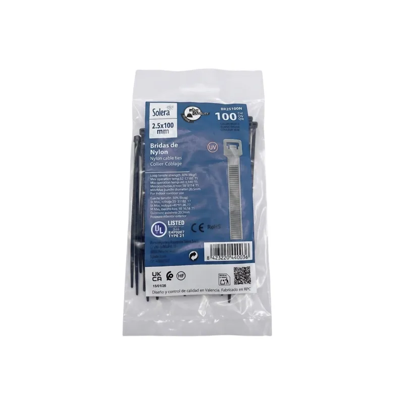 UV-Protect Kabelbinders Zwart 2,5 x 100 mm - 100 stuks – Zwemco.be